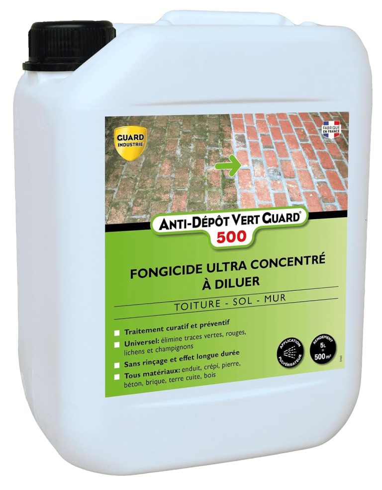 GUARD INDUSTRIE - Anti Dépôt Vert Guard 500 - Fongicide Invisible, Ultra Concentré, Bidon 5 L