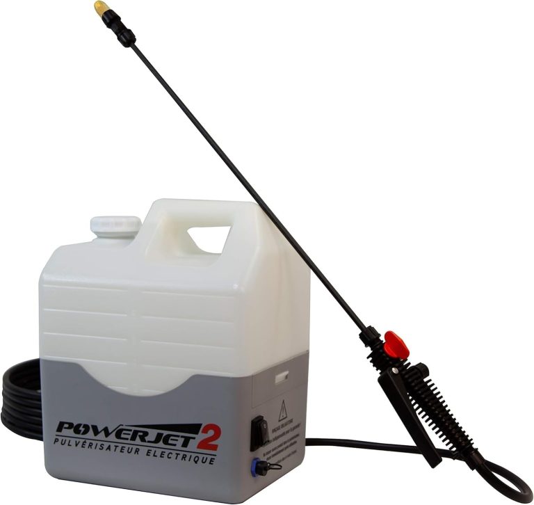 Multirex PowerJet 2 pulvérisateur électrique 12 V, portée 10 m, autonomie 5 h, Pompe 5,5 Bar avec pressostat, Lance Carbone 1,5 m, 7 Buses, Aspiration Externe, démoussage toitures façades